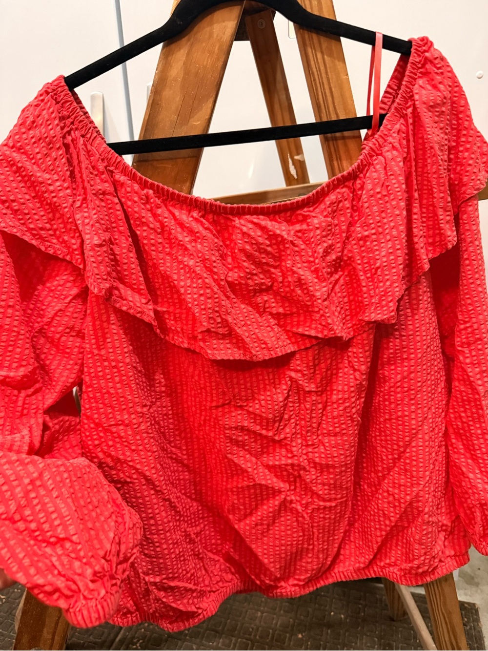 MICHAEL Michael Kors Coral Off-Shoulder Ruffle Blouse